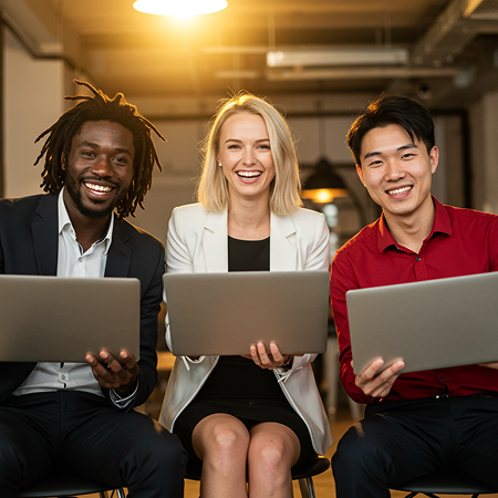 Professional working on a laptop